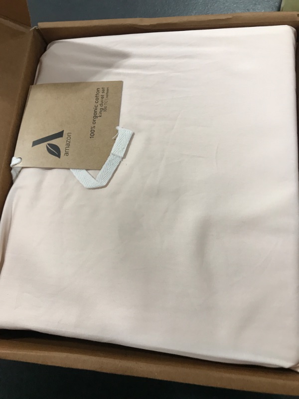 Photo 2 of Amazon Aware 100% Organic Cotton 300 Thread Count Duvet Cover Set - Blush, King