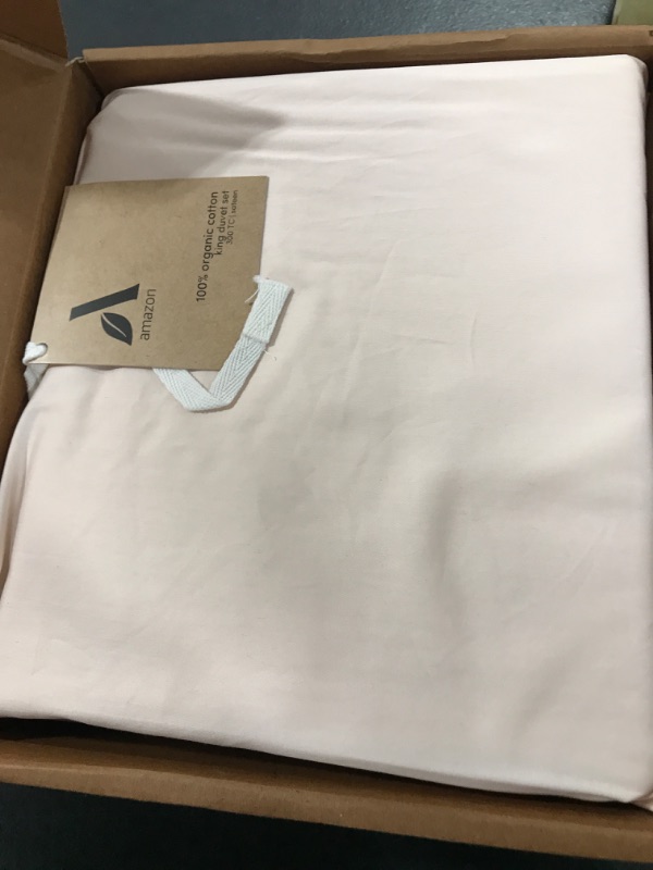Photo 1 of Amazon Aware 100% Organic Cotton 300 Thread Count Duvet Cover Set - Blush, King