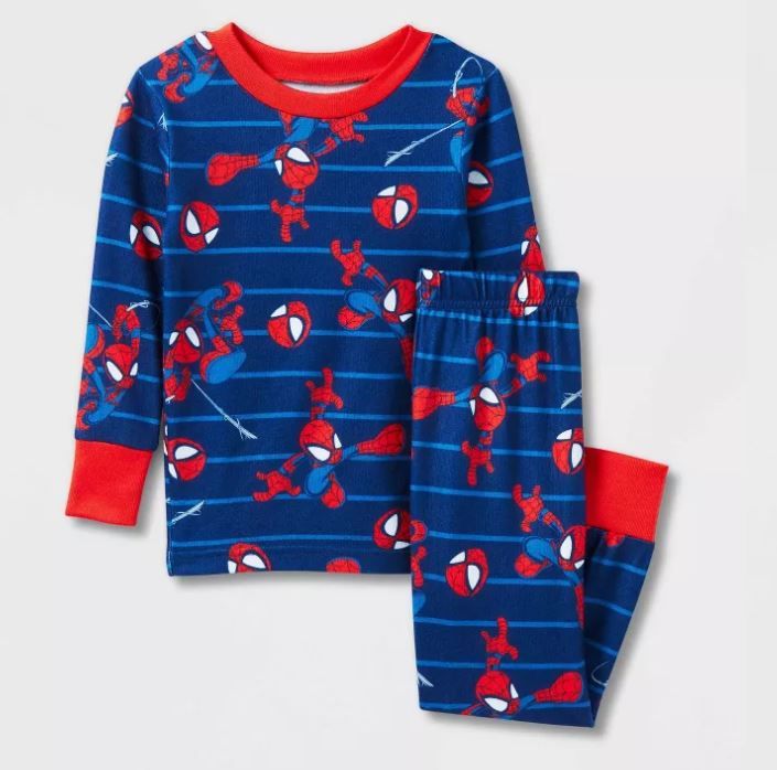 Photo 1 of Boys' Marvel 2pc Spider-Man Hacci Pajama Set - Blue--SIZE 6
