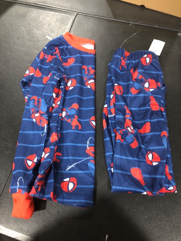 Photo 2 of Boys' Marvel 2pc Spider-Man Hacci Pajama Set - Blue--SIZE 6
