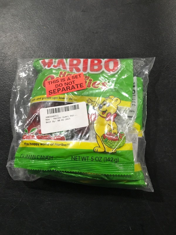 Photo 1 of 3PK HARIBO GUMMY BEARS 5OZ BAGS- BB 08/01/2023