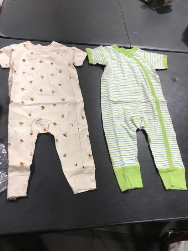 Photo 1 of 2-PACK ORGANIC COTTON  SLEEVE  ROMPERS 18-24M