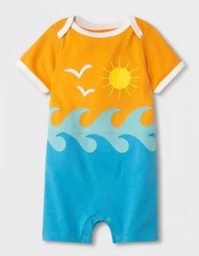 Photo 1 of CAT & JACK BABY SEASCAPE APPLIQUE ROMPER 18M
