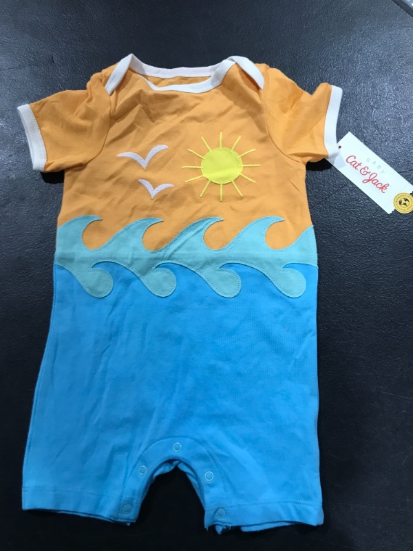 Photo 1 of Cat & Jack Seascape Applique Romper 3-6M