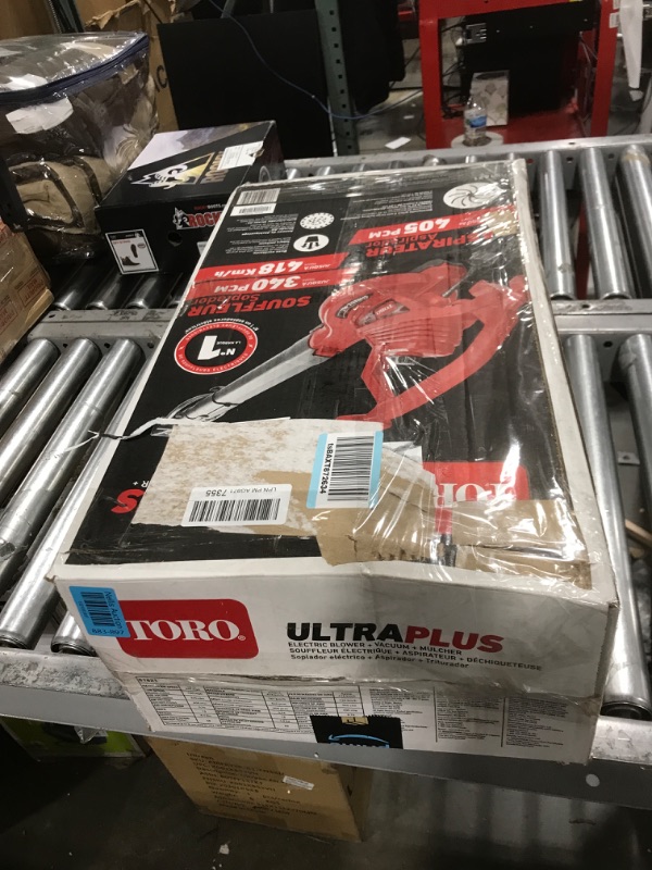 Photo 4 of Toro The Toro Company Toro UltraPlus Leaf Blower Vacuum, Variable-Speed (up to 250 mph) with Metal Impeller, 12 amp