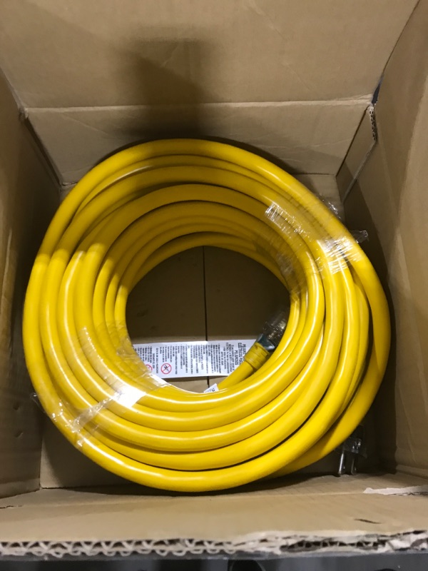 Photo 2 of Iron Forge Cable 75 Foot Lighted Outdoor Extension Cord - 10/3 SJTW Yellow 10 Gauge Extension Cable with 3 Prong Grounded Plug for Safety, 15 AMP - Great for Garden and Major Appliances 75 Foot Yellow