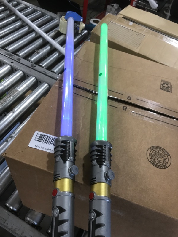 Photo 2 of 2-in-1 LED Light Up Swords Set FX Double Bladed Dual Sabers with Motion Sensitive Sound Effects (2 Pack)