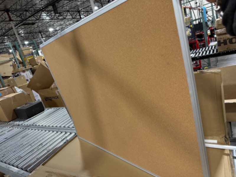 Photo 1 of Board2by Cork Board Bulletin Board 36 x 48, Silver Aluminium Framed 4x3 Corkboard, Office Board for Wall Cork, Large Wall Mounted Notice Pin Board
