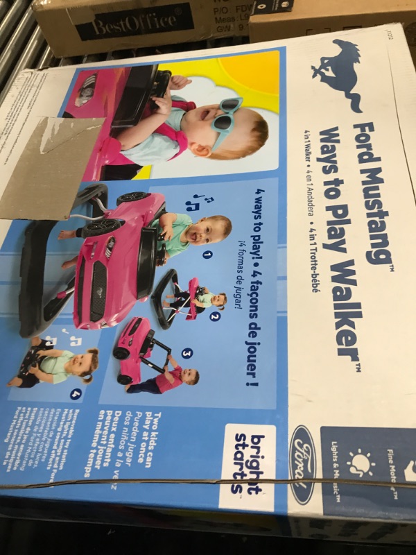 Photo 3 of Bright Starts Ford Mustang Ways to Play 4-in-1 Baby Activity Push Walker, Pink, Age 6 months+ Ford Mustang Pink