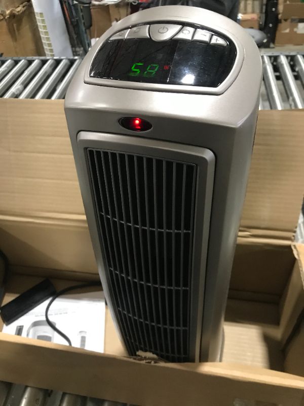 Photo 2 of Lasko 1500W Digital Ceramic Space Heater with Remote, 755320, Silver