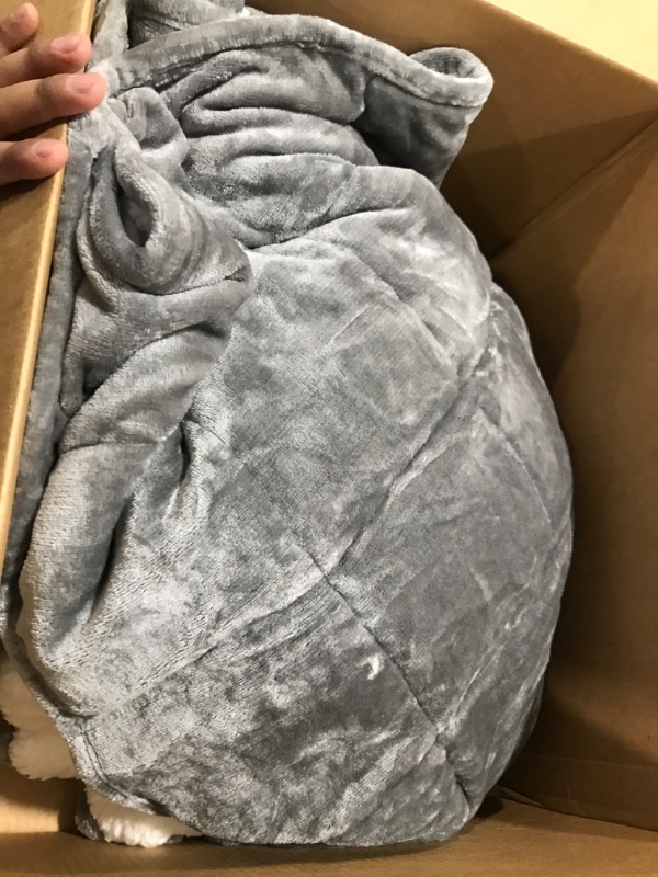 Photo 2 of Grey Suede Fleece Blanket UNKNOWN SIZE