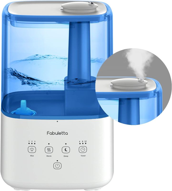Photo 1 of Humidifiers for Bedroom Fabuletta 4.5L Cool&Warm Mist Humidifiers for Large Room Top Fill Rapid Humidification with 2in1 Essential Oils Design 360 Nozzle for Baby Nursery&Plants,13.39x8.27x7.09in
