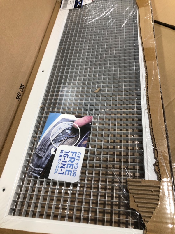 Photo 2 of 10" x 28" or 28" x 10" Cube Core Eggcrate Return Air Grille - Aluminum Rust Proof - HVAC Vent Duct Cover - White [Outer Dimensions: 12.75]

