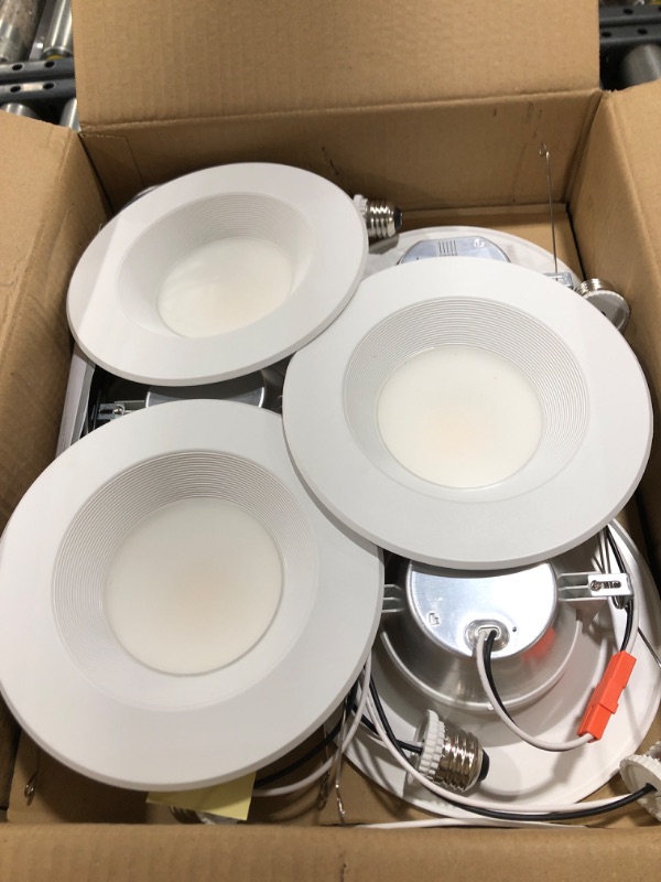 Photo 2 of Sunco Lighting 12 Pack 5/6 Inch LED Can Lights Retrofit Recessed Lighting, Selectable 2700K/3000K/3500K/4000K/5000K Dimmable, Baffle Trim, 13W=75W, 965 LM, Replacement Conversion Kit, UL Energy Star 5 Cct in One (2700k, 3000k, 3500k, 4000k, 5000k) 6 inch