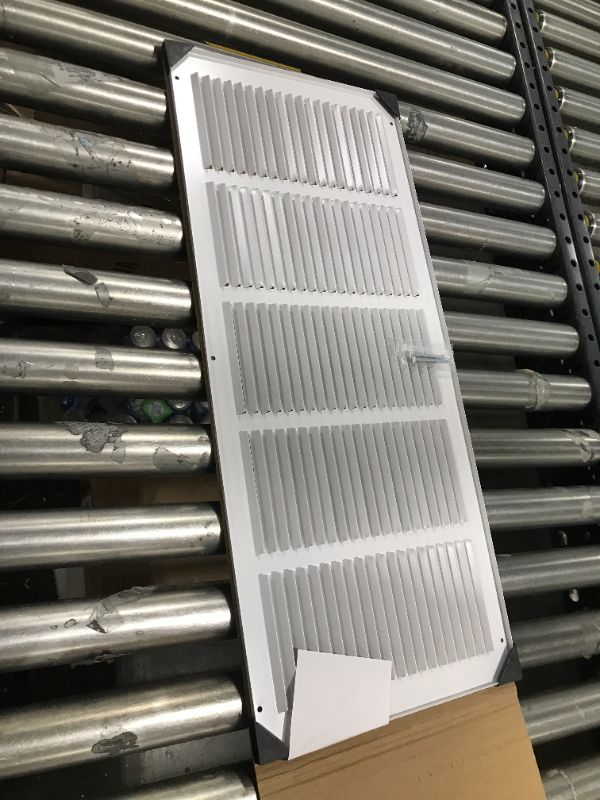 Photo 2 of 26" x 10" Return Air Grille - Sidewall and Ceiling - HVAC Vent Duct Cover Diffuser - [White] [Outer Dimensions: 27.75w X 11.75"h] 26 x 10 White