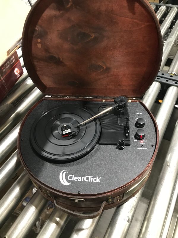 Photo 2 of ClearClick Vintage Suitcase Turntable with Bluetooth & USB - Classic Wooden Retro Style