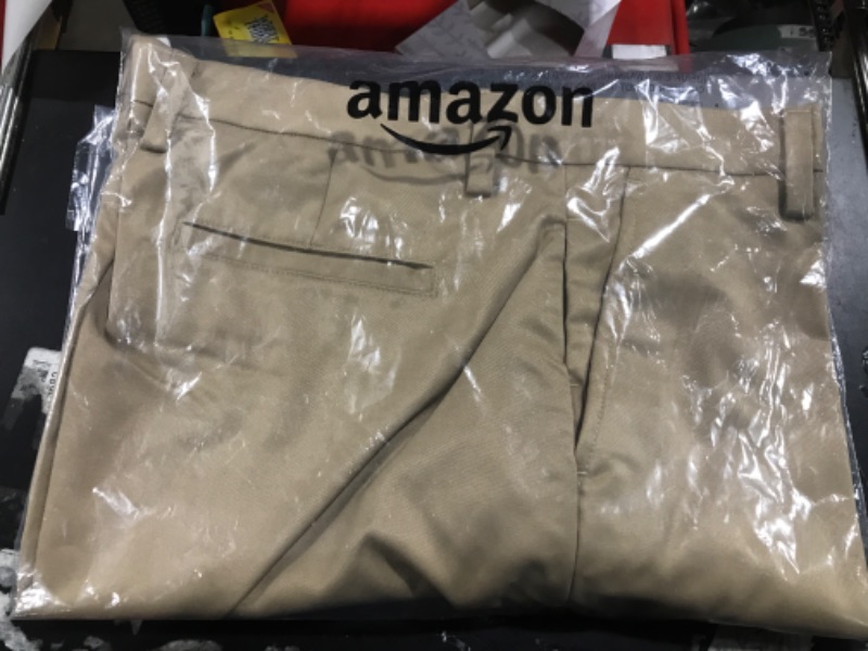 Photo 2 of Amazon Essentials Men's Classic-Fit Stretch Golf Short (Available in Big & Tall) Polyester Blend Khaki Brown 38