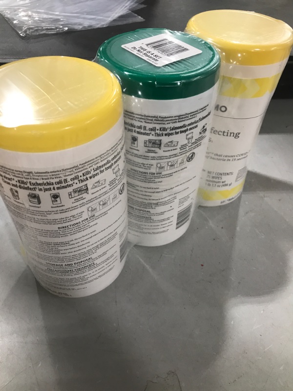 Photo 1 of Amazon Brand - Solimo Disinfecting Wipes, Lemon Scent & Fresh Scent, Sanitizes/Cleans/Disinfects/Deodorizes, 75 Count (Pack of 3)