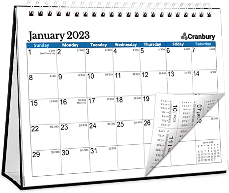 Photo 1 of CRANBURY Small Desk Calendar 2023 - (8x6"), Standing Desk Calendar, Office Calendar 2023, Stand Up Easel Calendar, Perfect Size for Desktop, Includes Stickers 