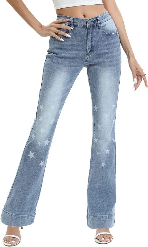 Photo 1 of HOBIBEAR Bell Bottom Jeans for Women Low Waisted Flare Jeans with Classic Wide Leg Denim Pants SIZE XL 