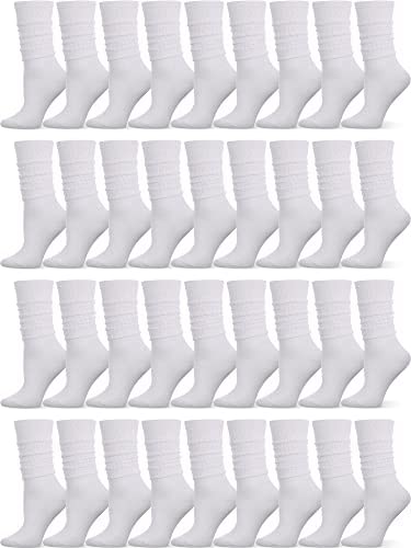 Photo 1 of 18 Pair Slouch Socks for Women, Extra Long Heavy Slouch Cotton Socks Elastic Soft Slouchy Socks Length Socks Size 9 to 11 (White) 