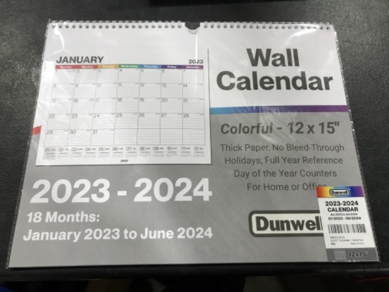 Photo 2 of Dunwell 12x15 Wall Calendar 2023 2024 - (Colorful) Use to June 2024, Large 2023-24 Wall Calendar, Lined Monthly Calendar, 12 x 15 Hanging Calendar for Home or Office