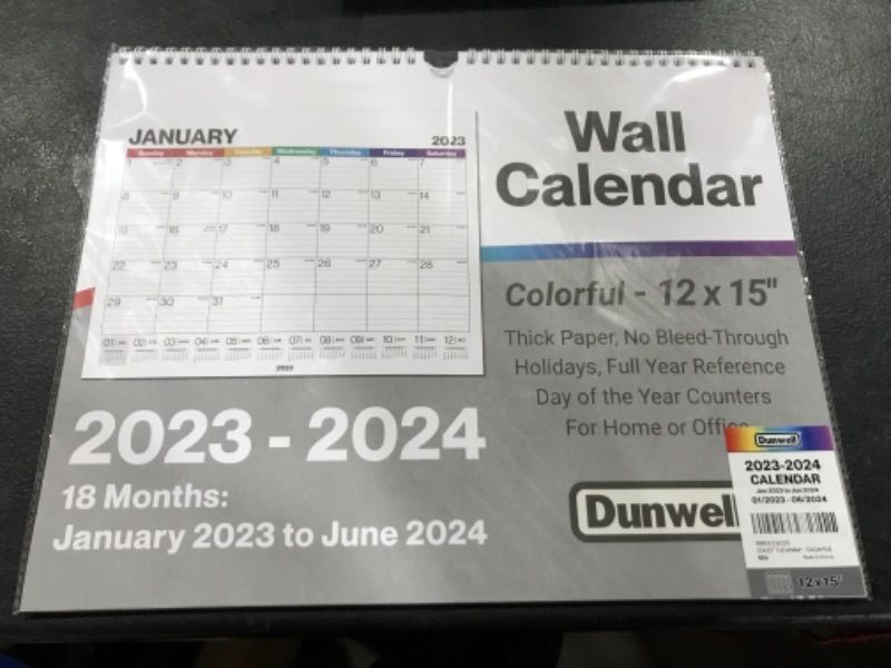 Photo 2 of Dunwell Wall Calendar 2023 2024 - (8.5x11, Colorful) Use Now to June 2024, 8.5 x 11 Office Calendar 2023-24, Spiral Calendar for Wall or Desk, Monthly Calendar