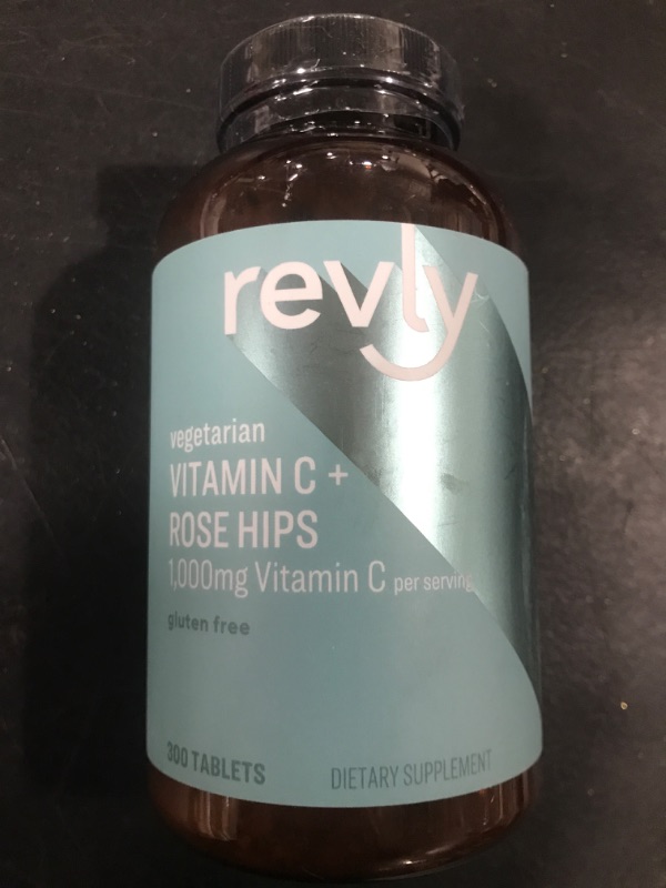 Photo 2 of Amazon Brand - Revly Vitamin C 1,000mg with Rose Hips, Gluten Free, Vegetarian, 300 Tablets
EXP JAN 2024