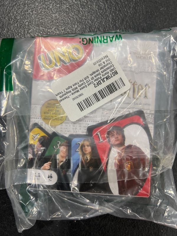 Photo 2 of UNO Harry Potter Card Game Movie-Themed Collectors Deck Of 112 Cards With Hogwarts Character Images, Gift For Fans Ages 7 Years Old & Up Multicolor