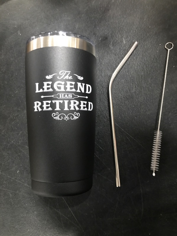 Photo 2 of The Legend Has Retired - Retirement Gifts for Men, Coworker, Boss, Employee, Teacher, Unique Birthday Retired Gifts for Husband, Dad, Friends, Brother, Uncle, Grandpa, 20 Ounce, Black