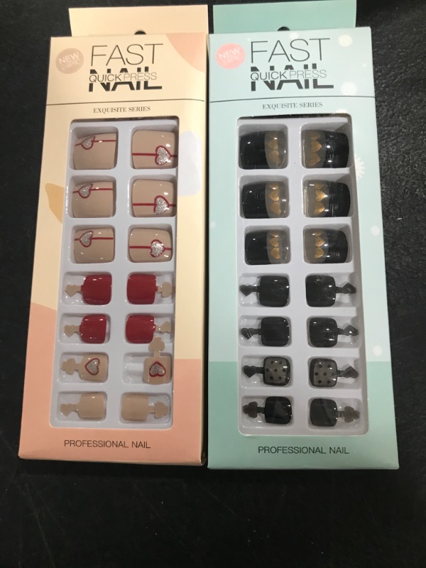 Photo 2 of 48 PCS Fake Toenails and Fake Nails Press on Toenails Toe Nail Press Ons Toenail Press on Nails