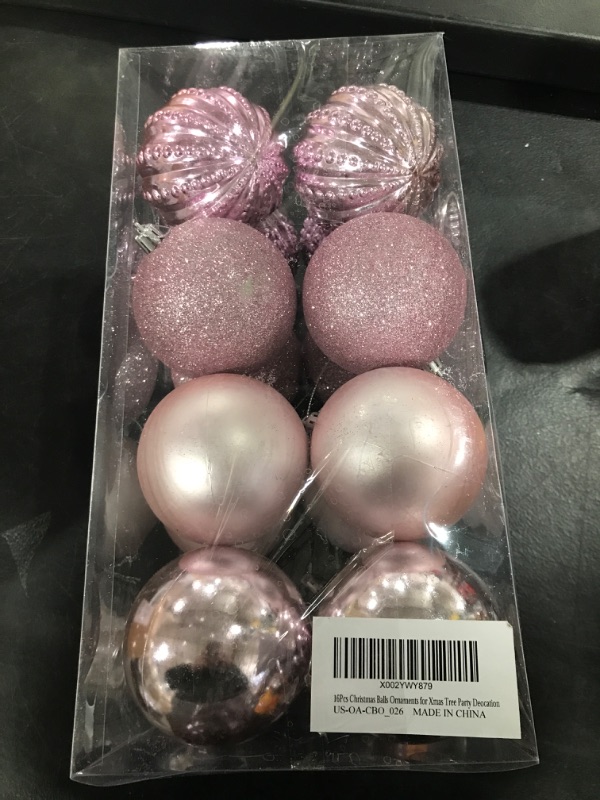 Photo 2 of 3.15" Big Christmas Ornaments Balls Shatterproof Pink Christmas Ornaments 16 Pcs Pink Ornaments for Christmas Tree Holiday Wedding Party Decoration Pink 3.15"/16pcs