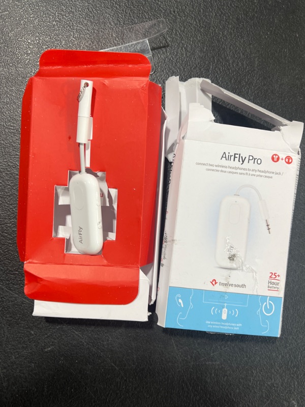 Photo 2 of Twelve South AirFly Pro Wireless Transmitter/Receiver With Audio Sharing For Up To 2 AirPods/Wireless Headphones To Any Audio Jack For Use On Airplanes, Boats Or In Gym, Home And Auto