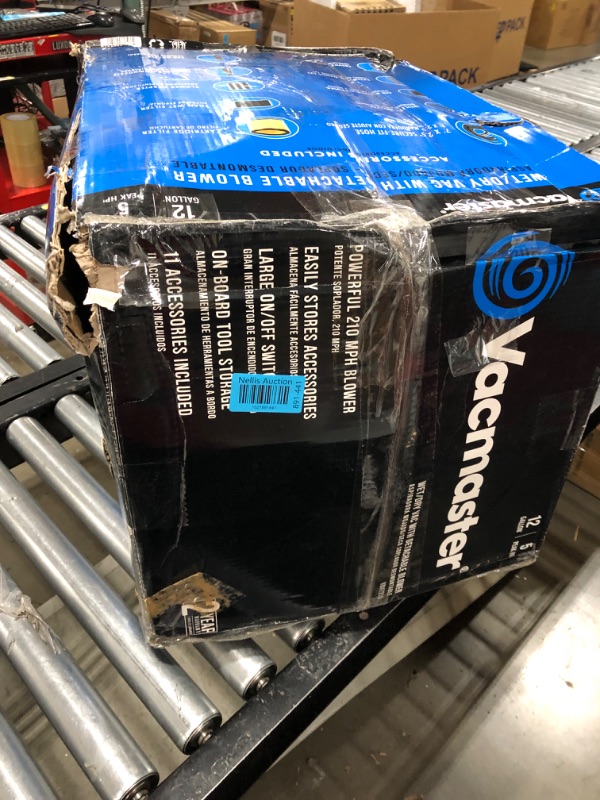 Photo 1 of Vacmaster VBV1210, 12-Gallon* 5 Peak HP** Wet/Dry Shop Vacuum with Detachable Blower, Blue & 12-16 Gallon High Efficiency Dust Bag, 3 Pack, VHBL Blue 12 Gal 5PHP Vac w/Blower Vacuum + Dust Bag