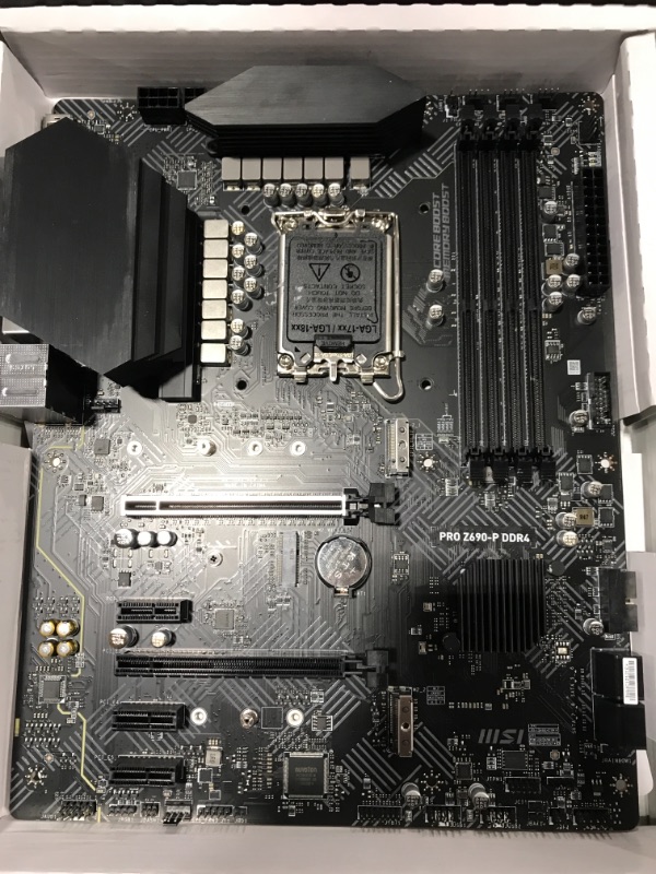 Photo 2 of MSI PRO Z690-P DDR4 ProSeries Motherboard (ATX, 12th Gen Intel Core, LGA 1700 Socket, DDR4, PCIe 4, CFX, M.2 Slots, Wi-Fi 6E)