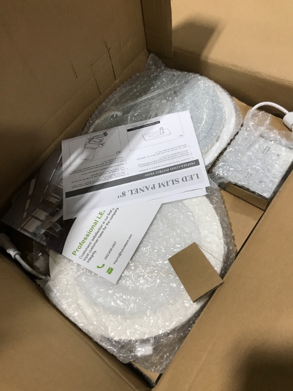 Photo 1 of 6 Pack 8 Inch LED Recessed Ceiling Light with Night Light, CRI90, 27W=200W, 3200lm, 2700K/3000K/3500K/4000K/5000K Selectable, Dimmable Recessed Lighting, Can-Killer Downlight, J-Box Included 5cct | 6 Pack Canless 8 Inch---NEW, OPENED FOR PICTURES 
