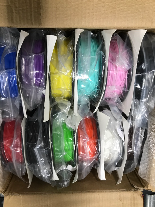 Photo 4 of 1.75mm 3D Printer Normal PLA Filament 12 Bundle, Most Popular Colors Pack, 1.75mm 500g per Spool, 12 Spools Pack, Total 6kgs Material with One Bottle of 3D Printer Stick Tool Mika3D