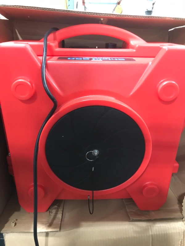 Photo 6 of CADPXS 550CFM Air Scrubber HEPA Air Filtration System, Commercial Air Scrubber for Damage Restoration, Stackable Negative Air Machine with Daisy-Chain GFCI Duplex, Red