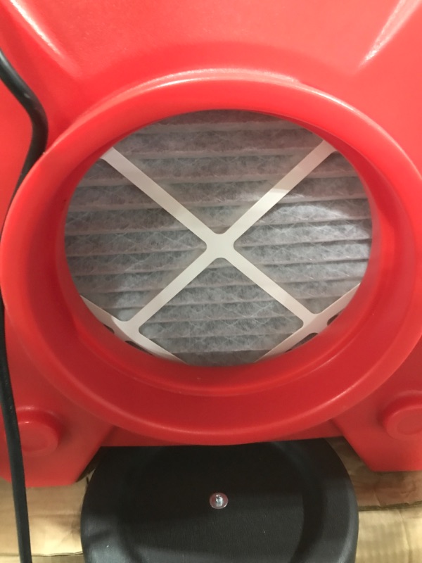 Photo 7 of CADPXS 550CFM Air Scrubber HEPA Air Filtration System, Commercial Air Scrubber for Damage Restoration, Stackable Negative Air Machine with Daisy-Chain GFCI Duplex, Red