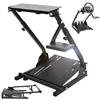 Photo 1 of Anman G923 Racing Steering Wheel Stand, Fit for Logitech G25 G27 G29 Fanatec Thrustmaster T80 T300 TSPC,Adjustable Height PC Video Game Gaming Wheel Stand Without Pedal and Steering Wheel
