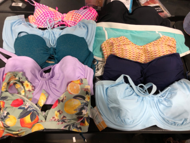 Photo 1 of BUNDLE OF 10 MISCELLANEOUS SWIMSUIT TOPS *SIZES AND STYLES VARY*