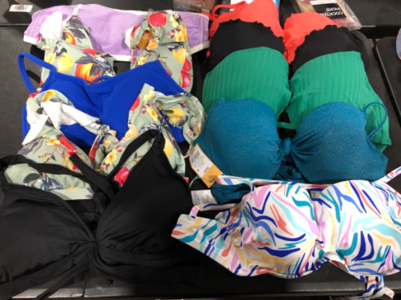 Photo 1 of BUNDLE OF 10 MISCELLANEOUS SWIMSUIT TOPS *SIZES AND STYLES VARY*