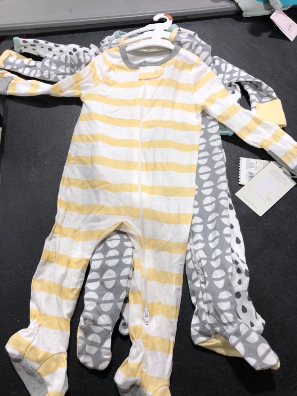 Photo 2 of Baby 3pk Dotted Sleep N' Play - Cloud Island™ Yellow/Gray/White 6-9M