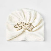 Photo 1 of BUNDLE OF 6!! Baby Girls' Leaf Beanie - Cat & Jack™ Cream


