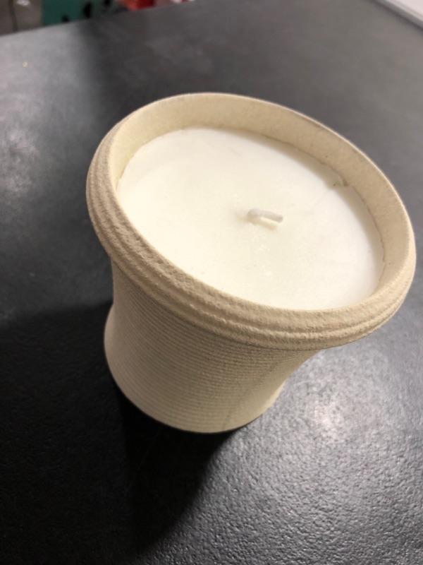 Photo 2 of 12.7oz Ceramic Ribbed Chalk with Abrasive Glaze Jar Candle Citronella - Threshold