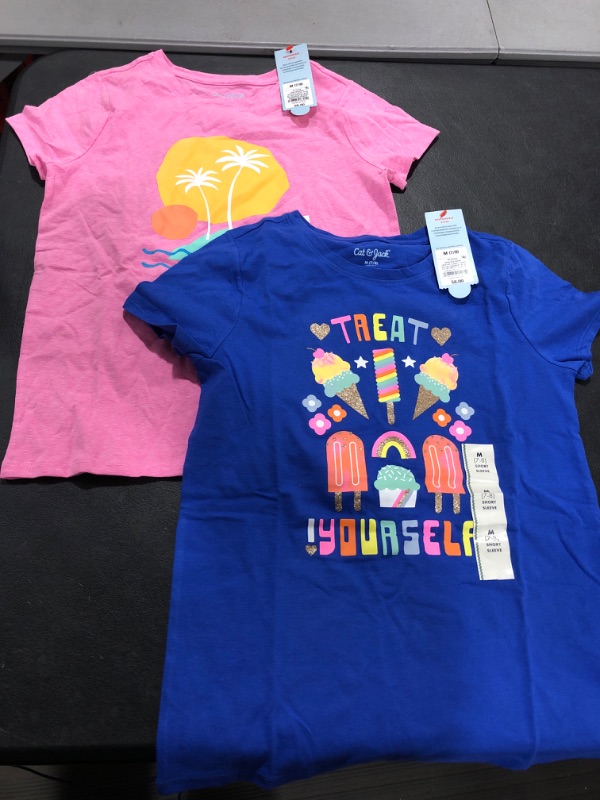 Photo 1 of BUNDLE OF 2 CAT & JACK CHILDRENS GRAPHIC T SHIRTS SIZE M (7/8)