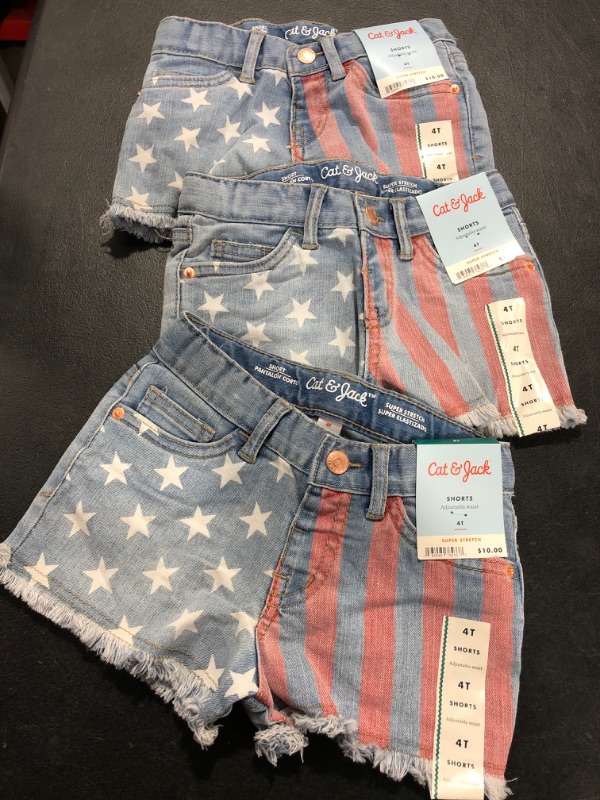 Photo 1 of BUNDLE OF 3! CAT & JACK TODDLERS AMERICAN JEAN SHORTS SIZE 4T 