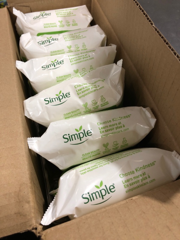 Photo 2 of 6 PACK Simple Kind to Skin Facial Wipes - Unscented - 25ct

 