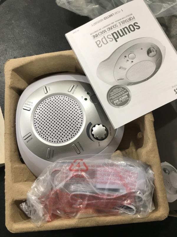 Photo 1 of Homedics SoundSleep White Noise Sound Machine, Silver, Small Travel Sound Machine with 6 Relaxing Nature Sounds, Portable Sound Therapy for Home, Office, Nursery, Auto-Off Timer, By Homedics