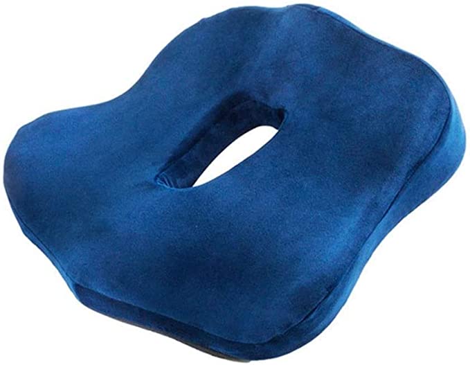 Photo 1 of Jiaanu Hemorrhoid Treatment Donut Cushion, Prostate Pillow, Pregnancy, Post Natal, Bed Sores, Coccyx, Sciatica, Ultra Premium Comfort Foam, Office Chair Car Anti-Slip Cushion (Blue)